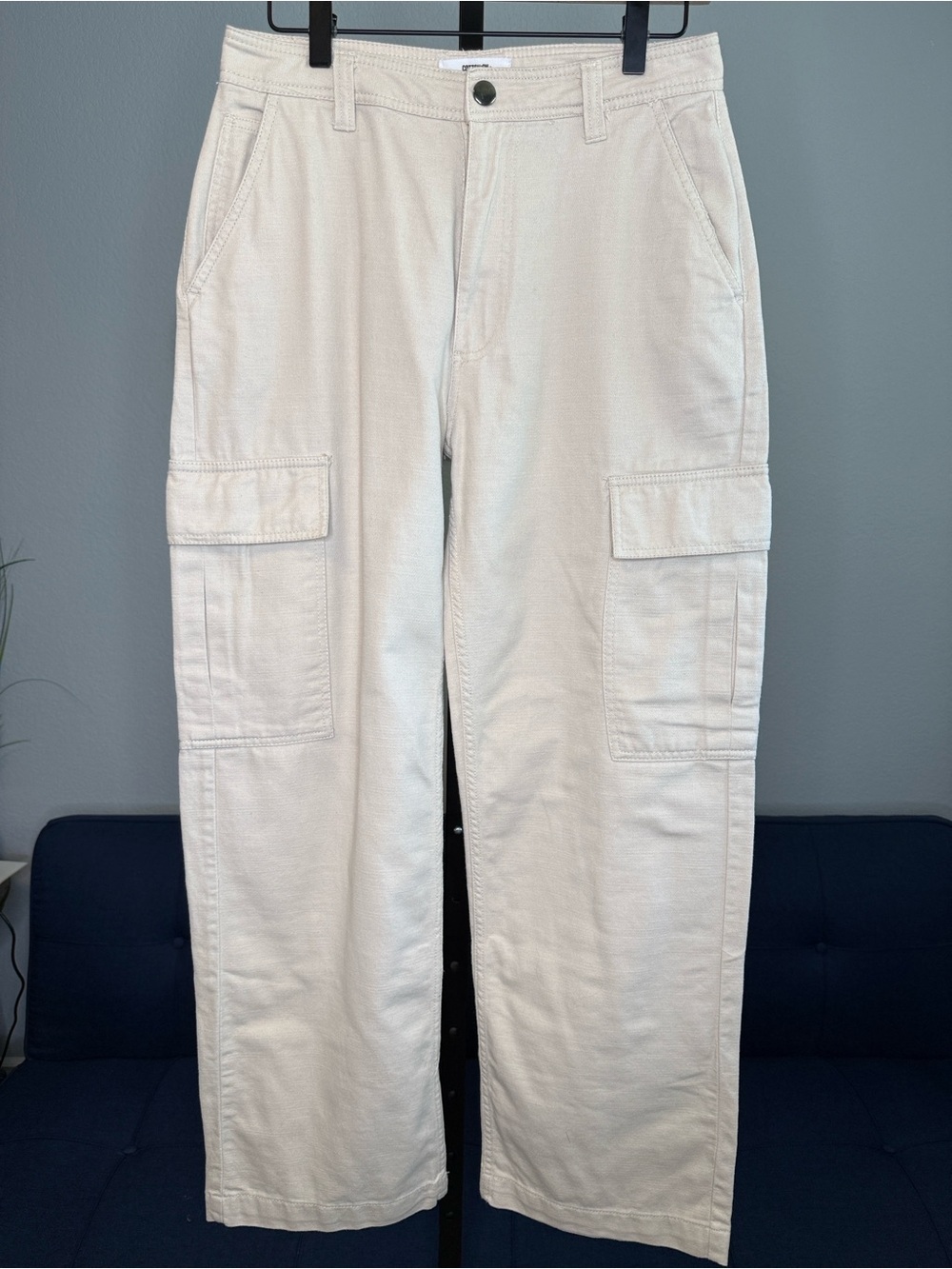 Women’s Beige Cargo Pants Versatile Casual 100% Cotton Trousers size 4